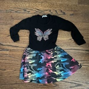 Dori Creations Butterfly/Camo girls dress- size 7